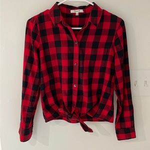 Madewell front tie long sleeve shirt